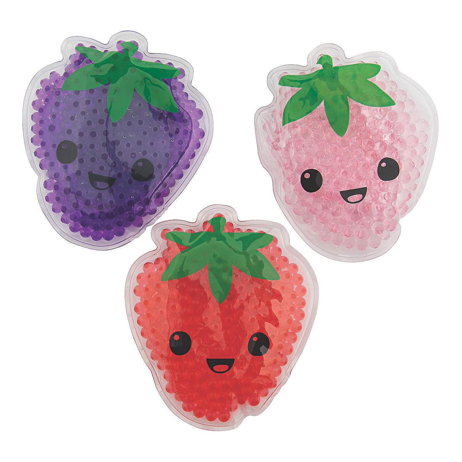Strawberry Bead Hot & Cold Sensory Packs - 12-Piece Set for Kids' Sensory Play, Stress Relief & Therapy - Perfect for Autism, ADHD & Relaxation at Home or School