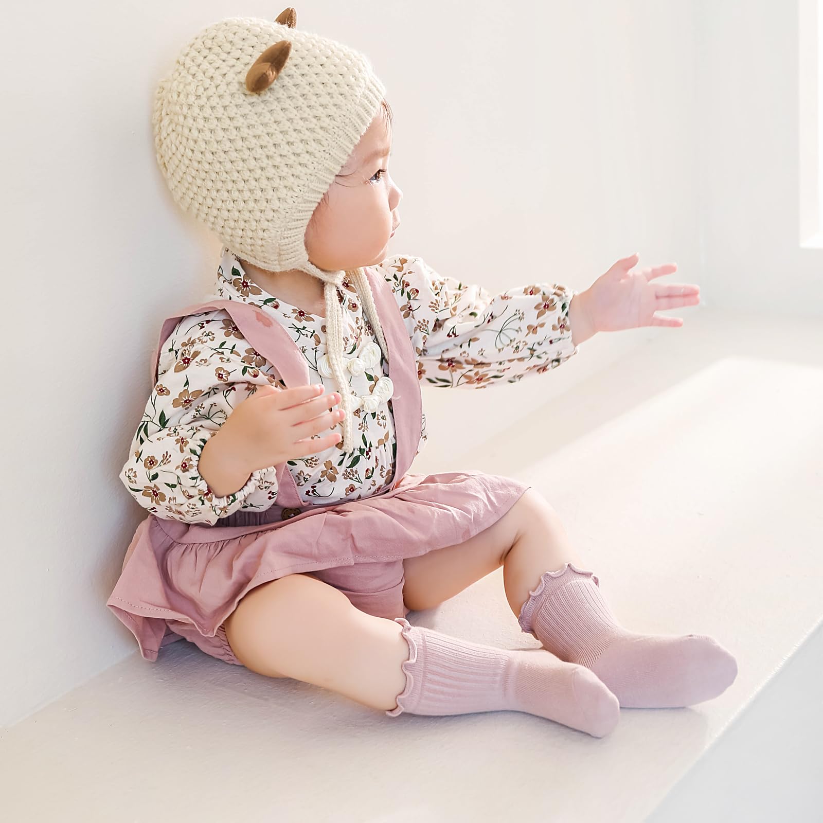 **5 Pairs Baby Girls Ruffle Socks – Soft Cotton Toddler Crew Socks for Girls, Frilly Dress Socks in Multi Colors | Perfect for Parties, Holidays & Everyday Wear**