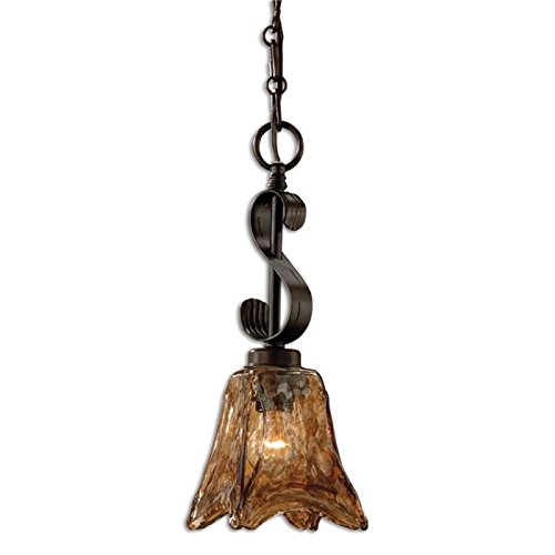 Pemberly Row Oil Rubbed Bronze Pendant Light - Elegant Ceiling Fixture for Dining Room, Kitchen Island & Entryway Lighting