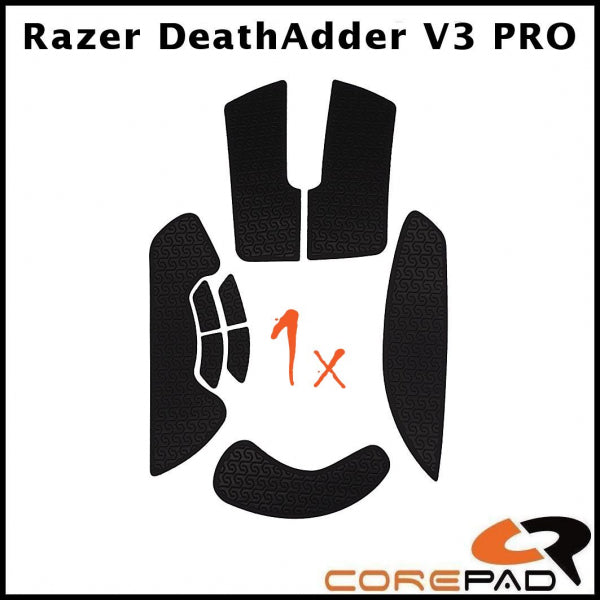 Corepad Grips for Razer Deathadder V3 Pro - Premium Mouse Skates for Gaming & Esports - Enhance Control & Speed for FPS, MOBA & Competitive Gaming