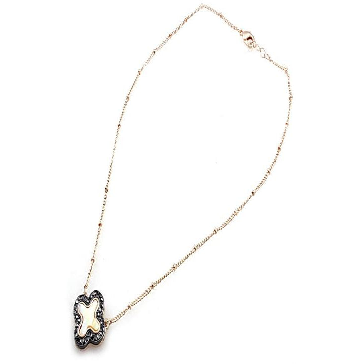 Gold Clover Necklace Set with Hematite - Elegant Jewelry for Women, Perfect for Gifts, Parties & Everyday Wear