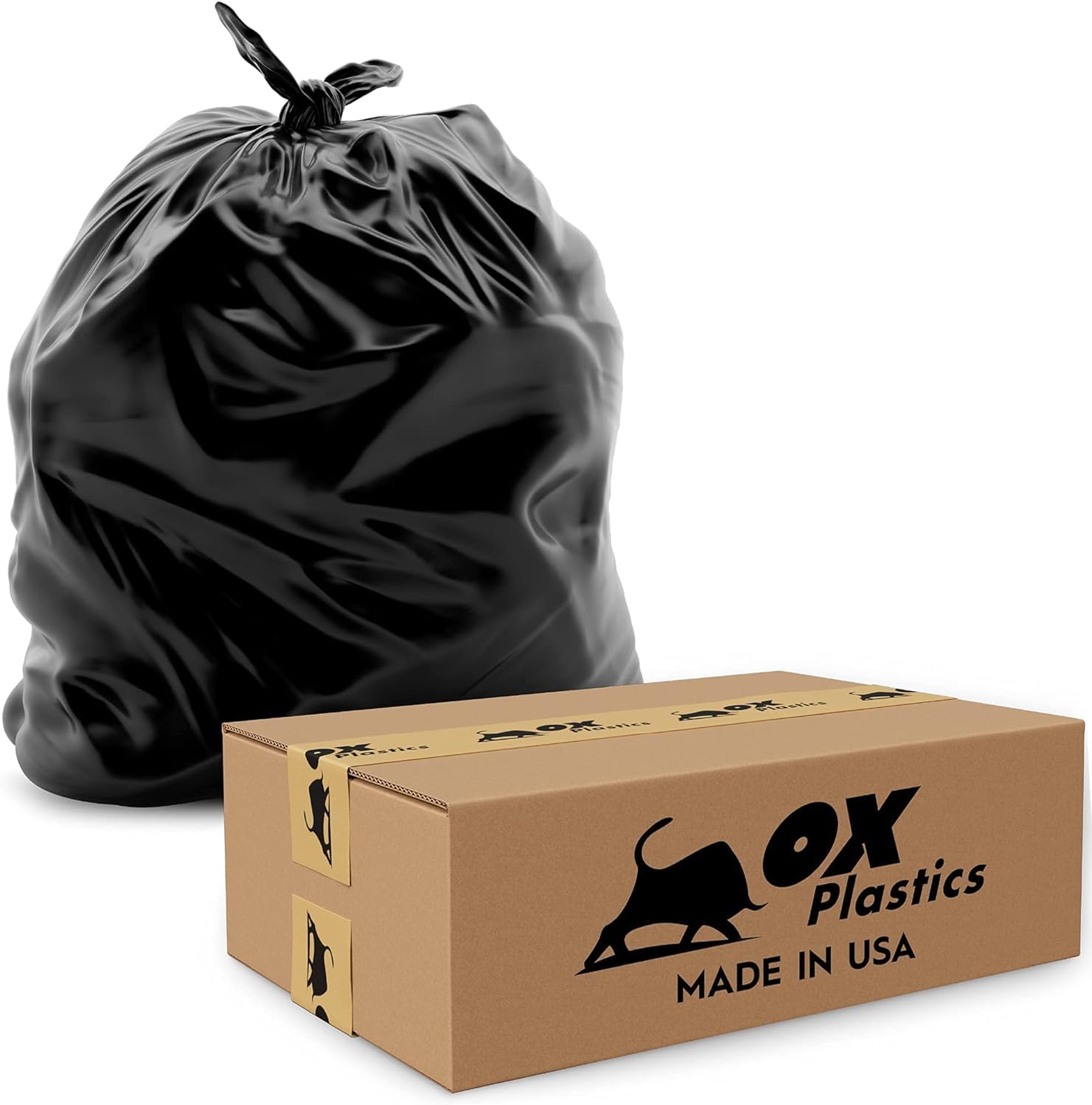 39 Gallon Heavy Duty Trash Bags - 100 Count Extra Thick 1.5 Mil Garbage Can Liners | Leak Proof & Durable Black Large Trash Bags for Kitchen, Office & Outdoor Use
