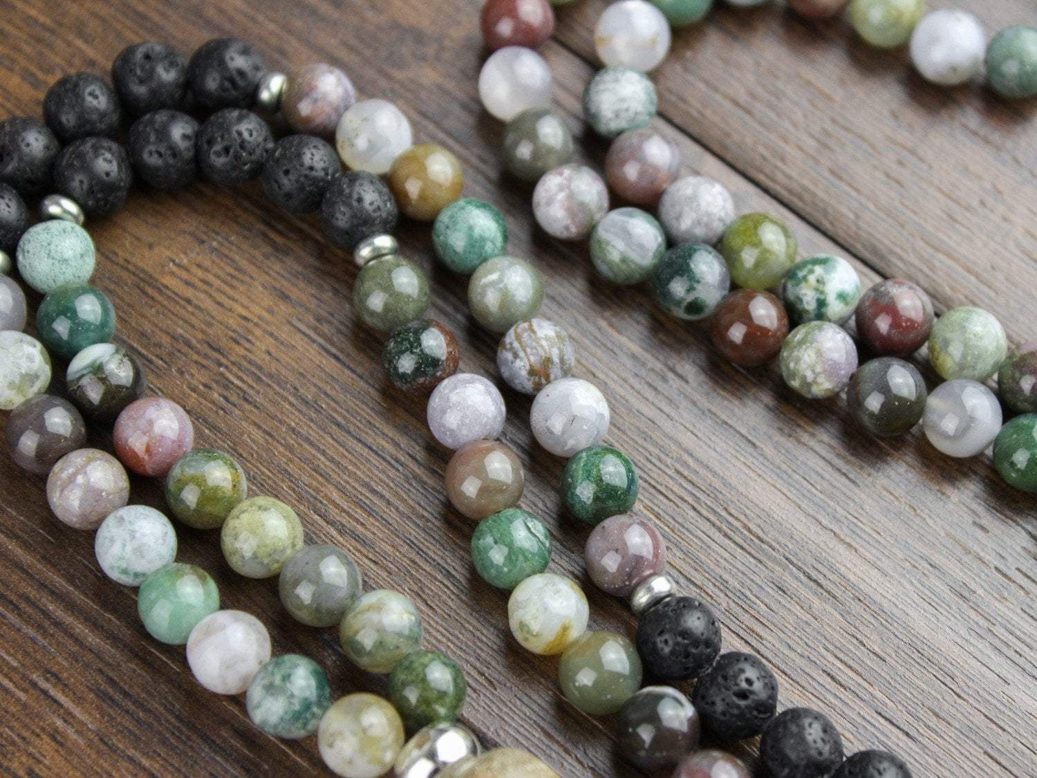 Authentic Grounding Spirit and Soul Mala Beads - Meditation Prayer Necklace for Stress Relief & Spiritual Protection | Perfect for Yoga, Mindfulness Practice & Energy Healing