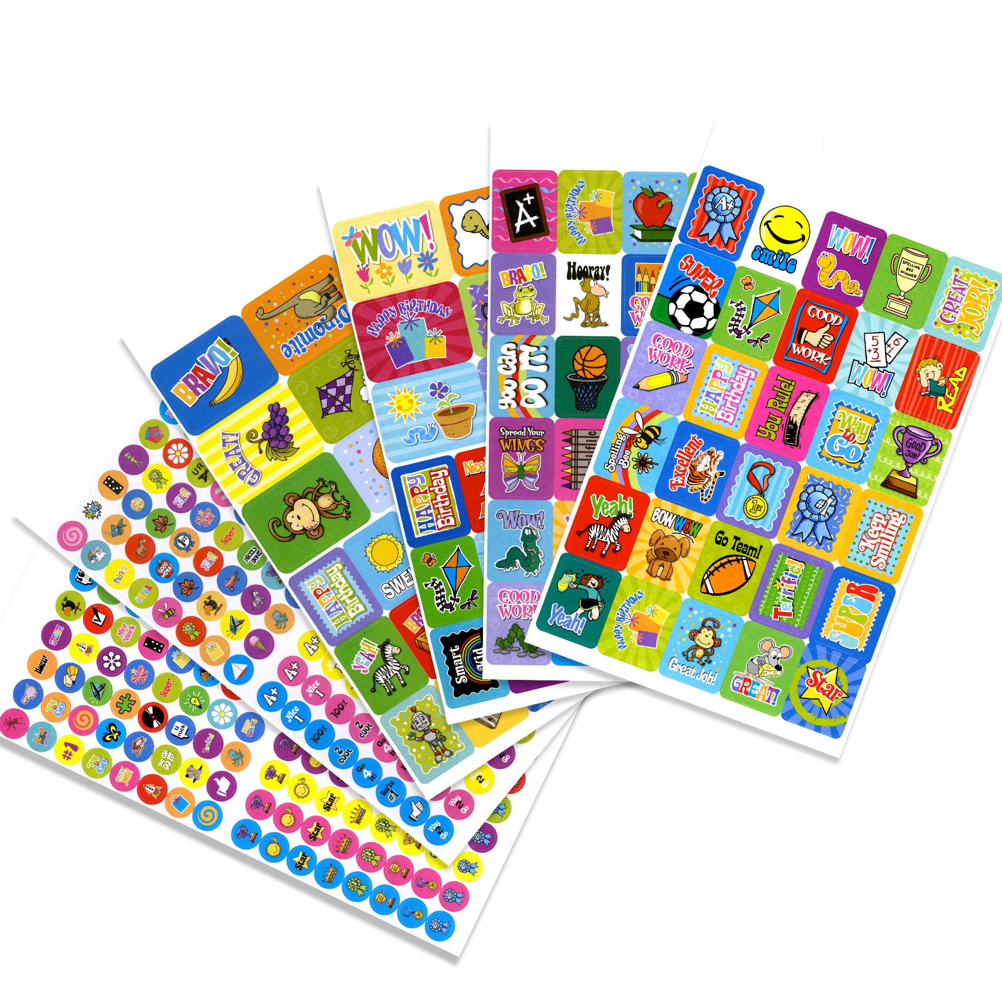 BAZIC Reward Sticker Book with 400+ Motivational Stickers - Positive Words Classroom Incentives for Kids, Teachers & Students (288-Pack) - Perfect for Behavior Charts, Homework Rewards & School Activities