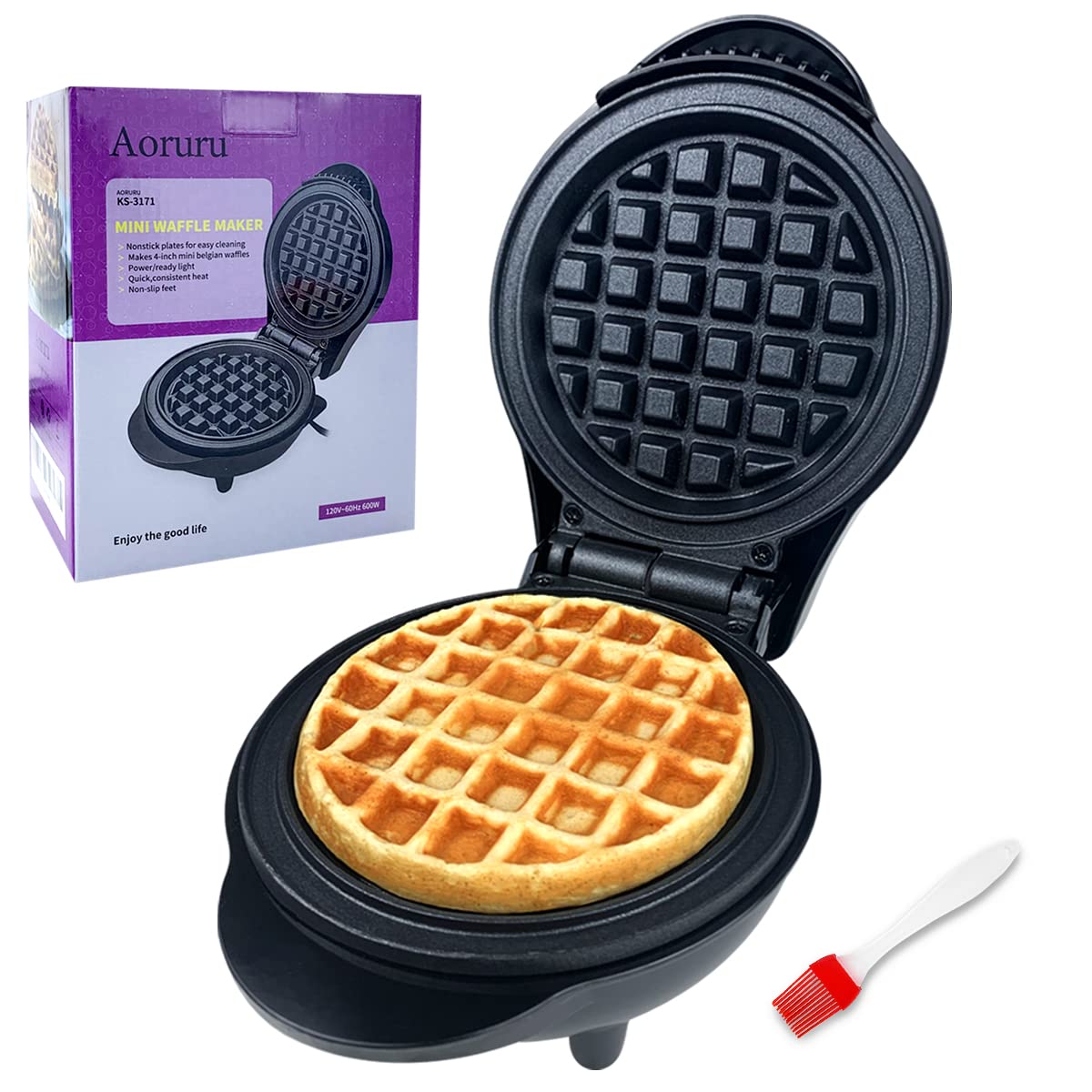 Mini Waffle Maker Electric - 600W Nonstick Chaffle Maker for Kids - Perfect for Breakfast, Snacks, Keto Diet & Family Cooking