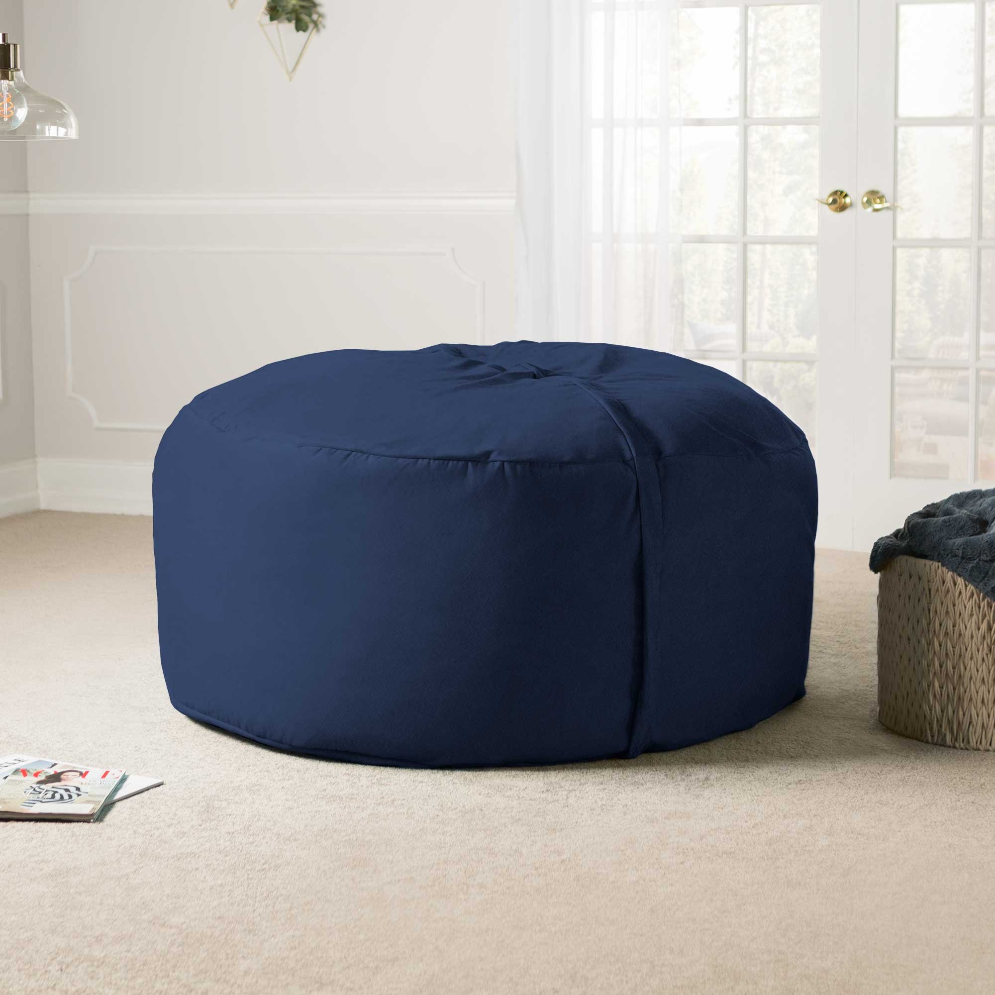 Jaxx 5 Foot Saxx - Oversized Navy Blue Bean Bag Chair for Adults | Perfect for Living Room, Bedroom, Gaming & Relaxation