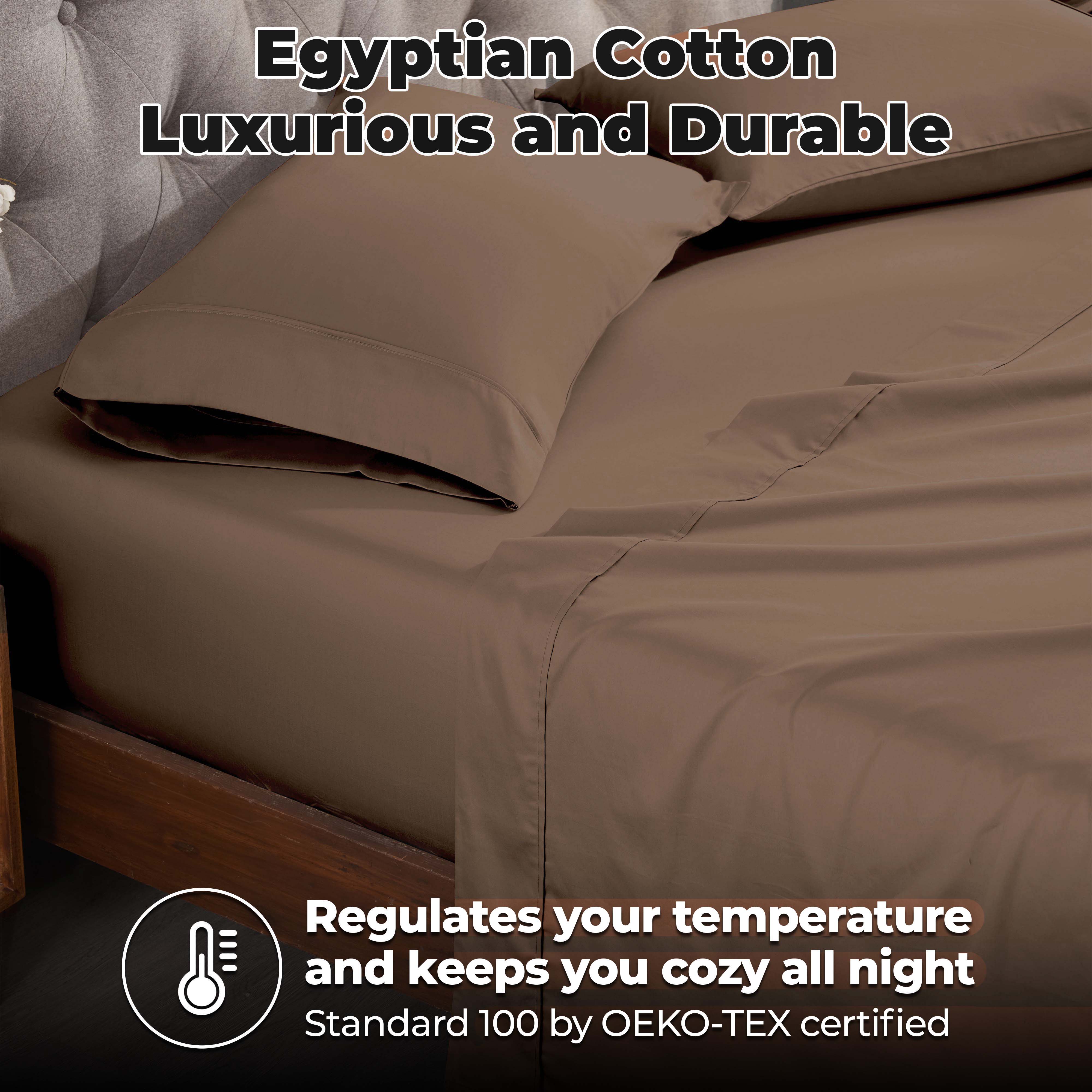 Premium 300 Thread Count Egyptian Cotton Bed Sheet Set - Soft, Breathable & Durable for Ultimate Comfort - Perfect for Luxury Bedrooms & Hotels