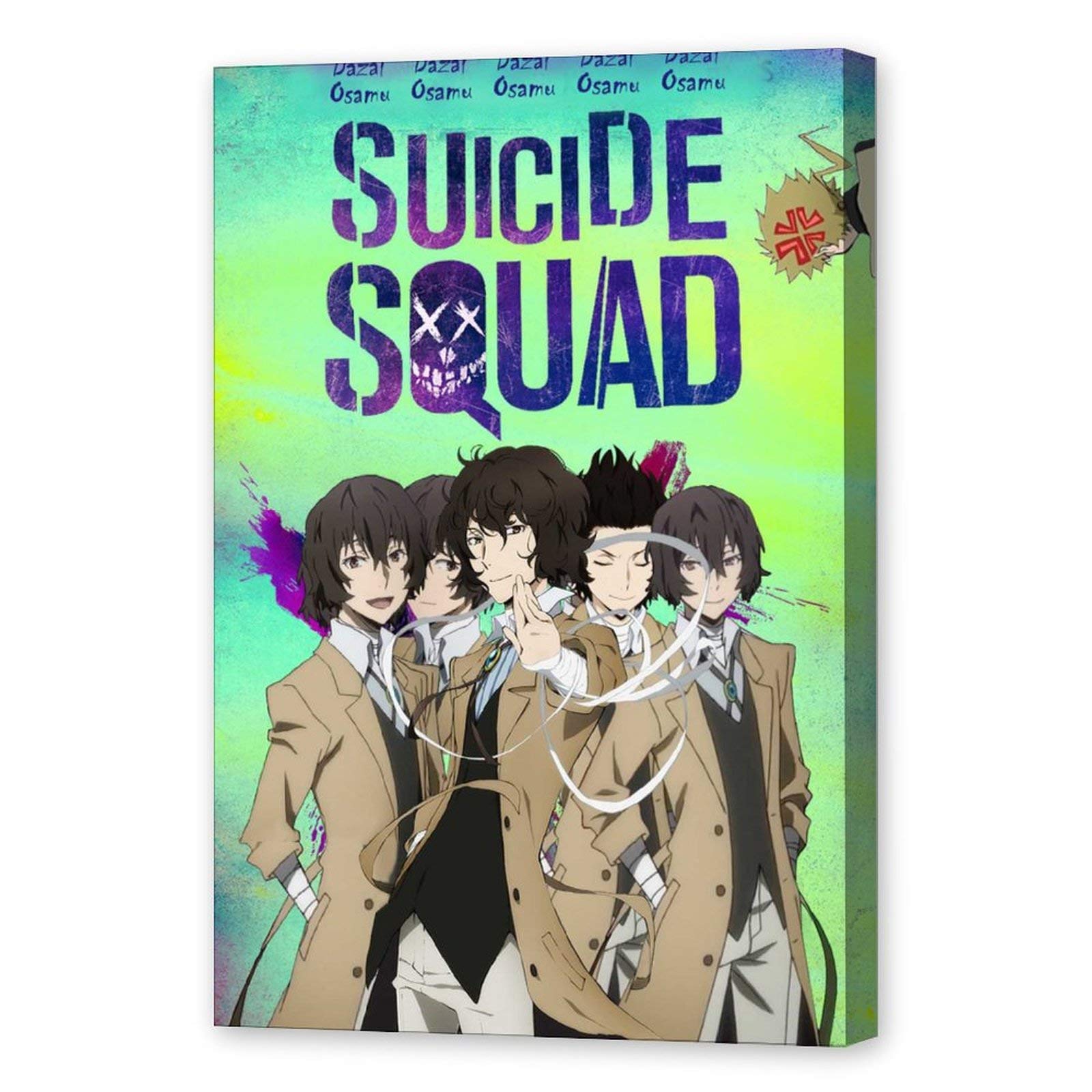 Bungo Stray Dogs Anime Poster - Chuuya Nakahara & Dazai Osamu Wall Art Canvas Print (24x36 inch/60x90cm) - Japanese Manga Decor for Living Room, Bedroom, Office & Game Room - Perfect Gift for Anime Fans
