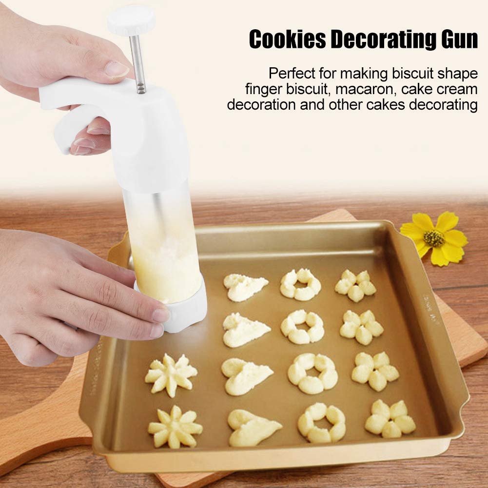 **Cookie Press & Biscuit Maker Set - 12 Flower Discs & 6 Decorating Tips for DIY Cake, Cookie, and Pastry Decorating - Perfect for Holidays, Baking Parties, and Home Dessert Making**