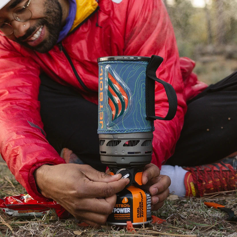 Jetboil Flash 1.0L Camping Stove with Ocean Topo Design - Lightweight Backpacking Cook System for Hiking, Camping & Outdoor Adventures