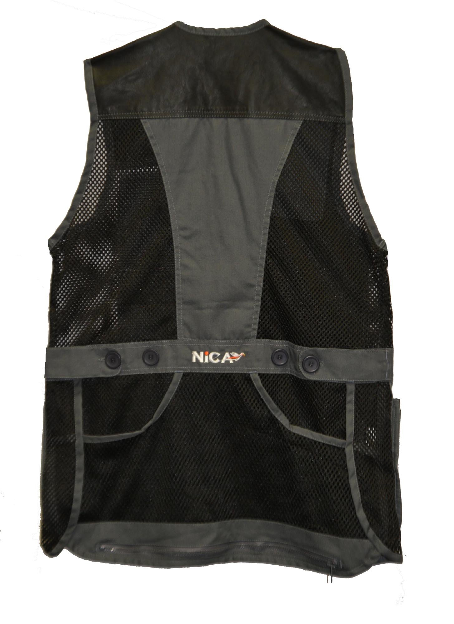 Tactical Shooting Vest for Men - Left Handed Design - Gray Camo Hunting Vest for Outdoor Sports & Range Training