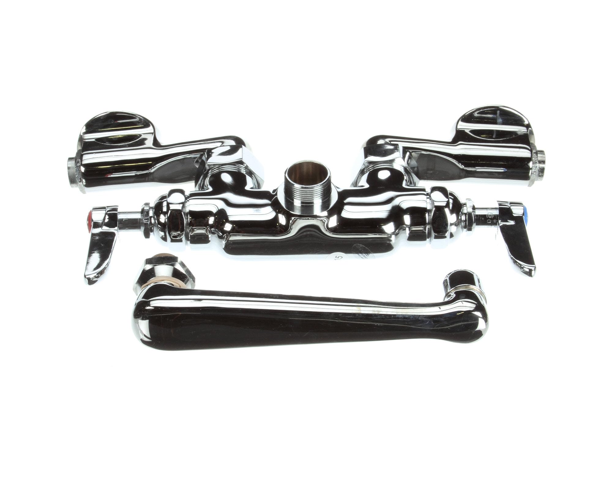 T&S Brass B-0243 Wall Mount Adjustable Double Pantry Faucet with 6-Inch Cast Spout - Perfect for Commercial Kitchens, Restaurants & Food Service Areas