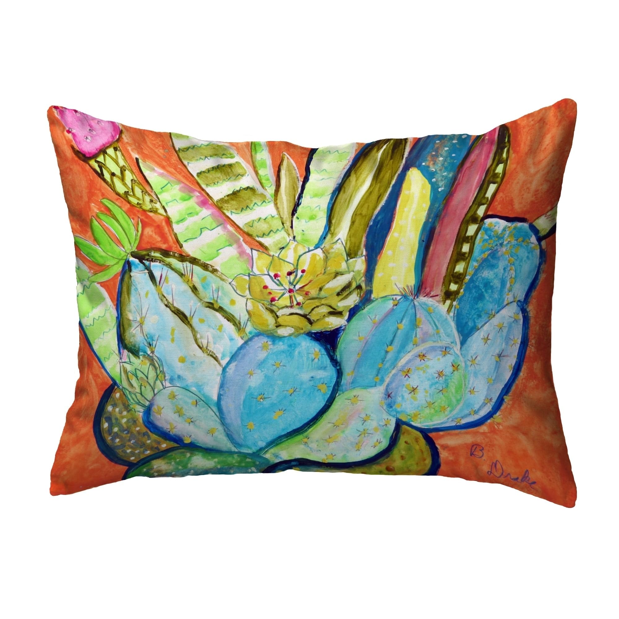 Betsy Drake NC754 Decorative Throw Pillow 16x20 Inches - Multi Color Cushion Cover for Sofa, Bed, Living Room & Home Decor