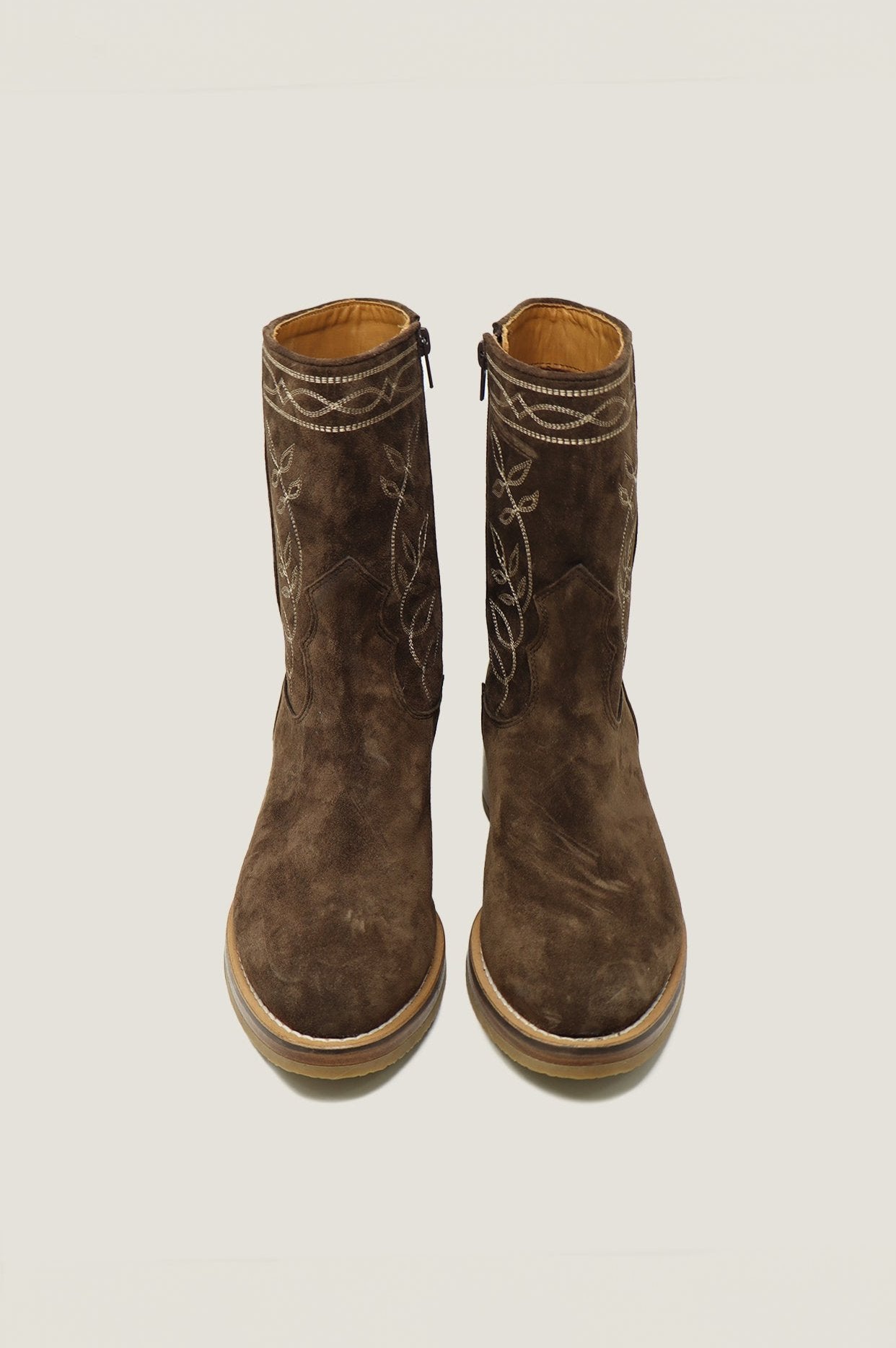 ALPE Ella Suede Boots for Women - Chocolate Brown Ankle Boots with Block Heel | Perfect for Fall, Winter & Casual Outfits