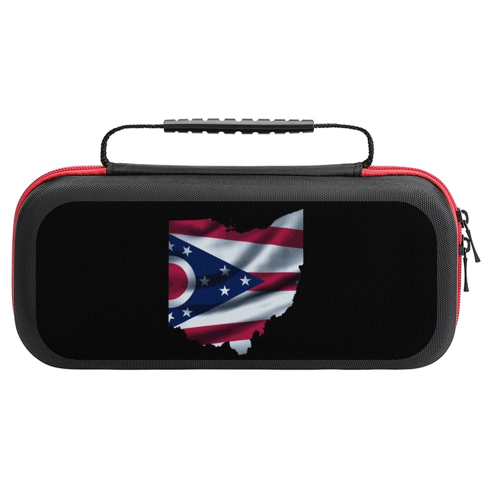 Ohio State Flag Waving Design Nintendo Switch Carrying Case - Portable Travel Cover with 20 Game Card Slots - Perfect for Gaming on the Go & Travel Accessories