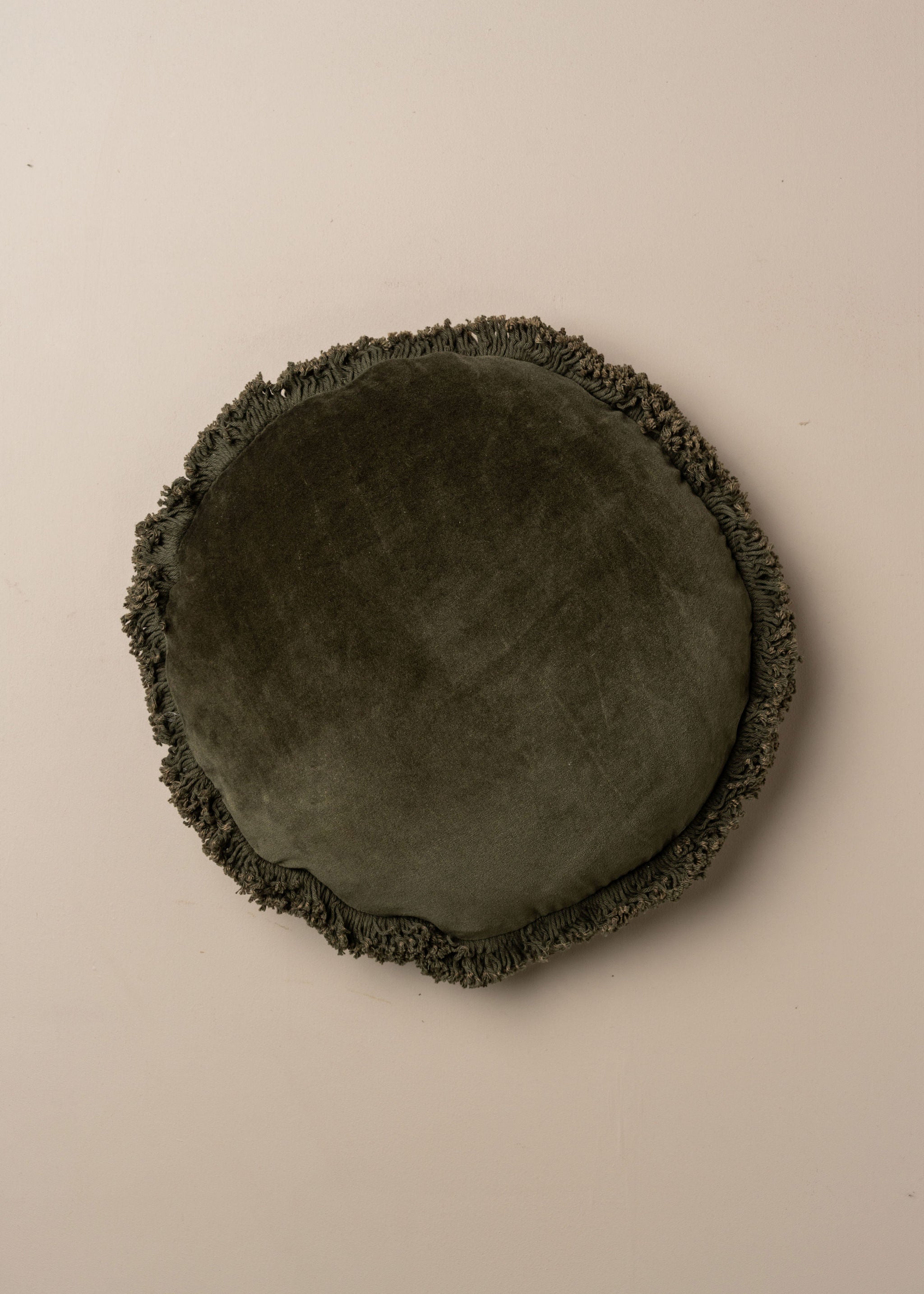 Luxury Velvet Round Throw Pillow Cushion - Dark Olive Green | Soft & Plush Home Decor for Sofa, Bed, or Chair | Perfect for Living Room, Bedroom & Nursery