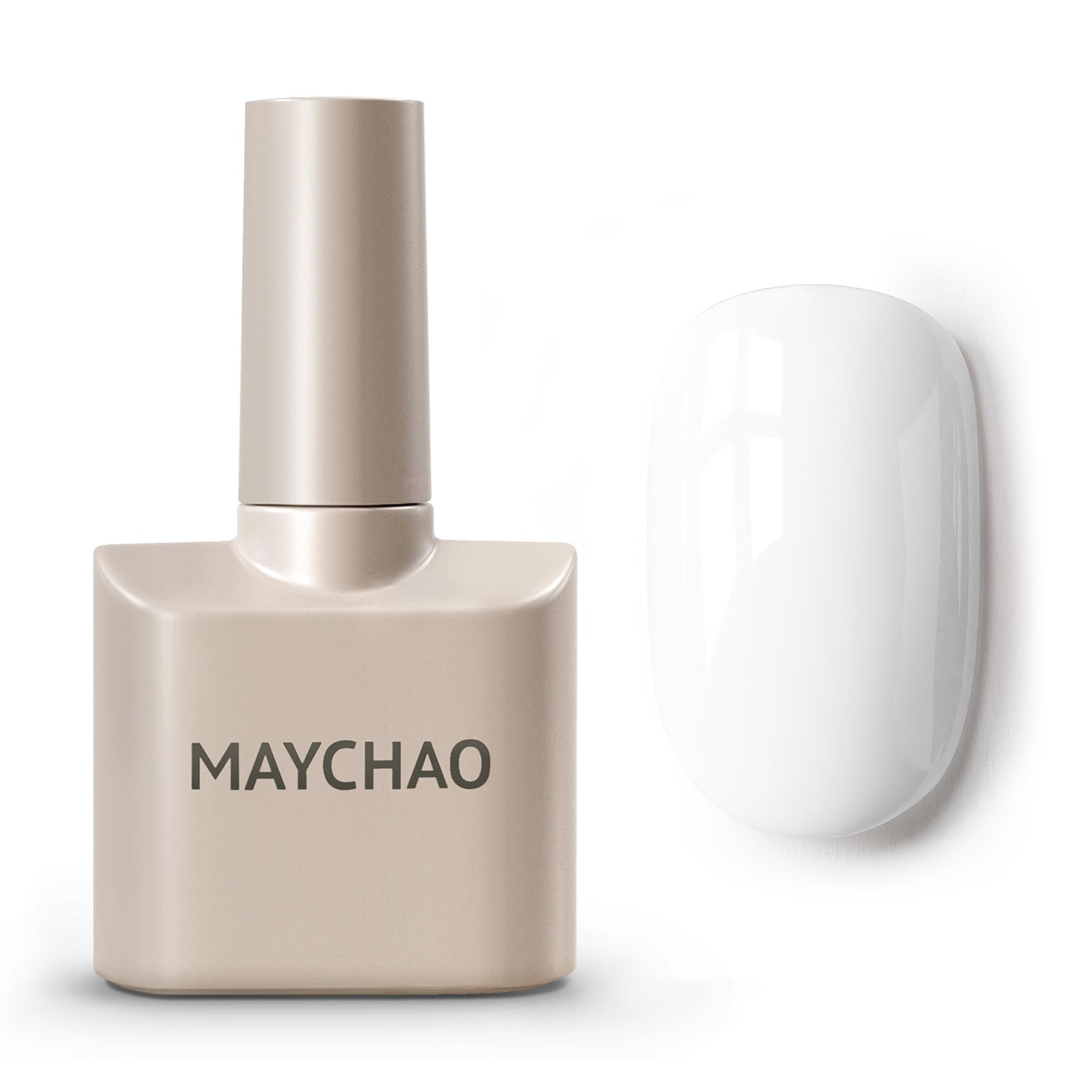 MAYCHAO 15ML Off White Gel Nail Polish - 1Pc Soak Off UV LED Nail Gel for Manicure & Nail Art | Pure White Salon-Quality DIY Nail Polish (0.5 OZ) - Perfect for Home Use, Professional Nail Salons & Gift Giving