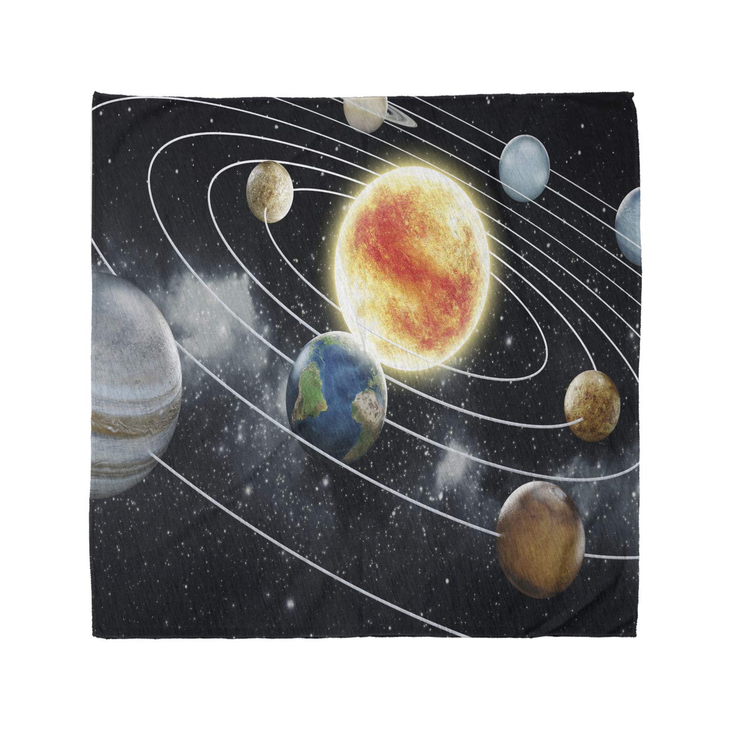 Ambesonne Solar System Planets Bandana - Unisex Space-Themed Head & Neck Scarf for Men & Women - Perfect for Outdoor Activities, Concerts, and Cosplay