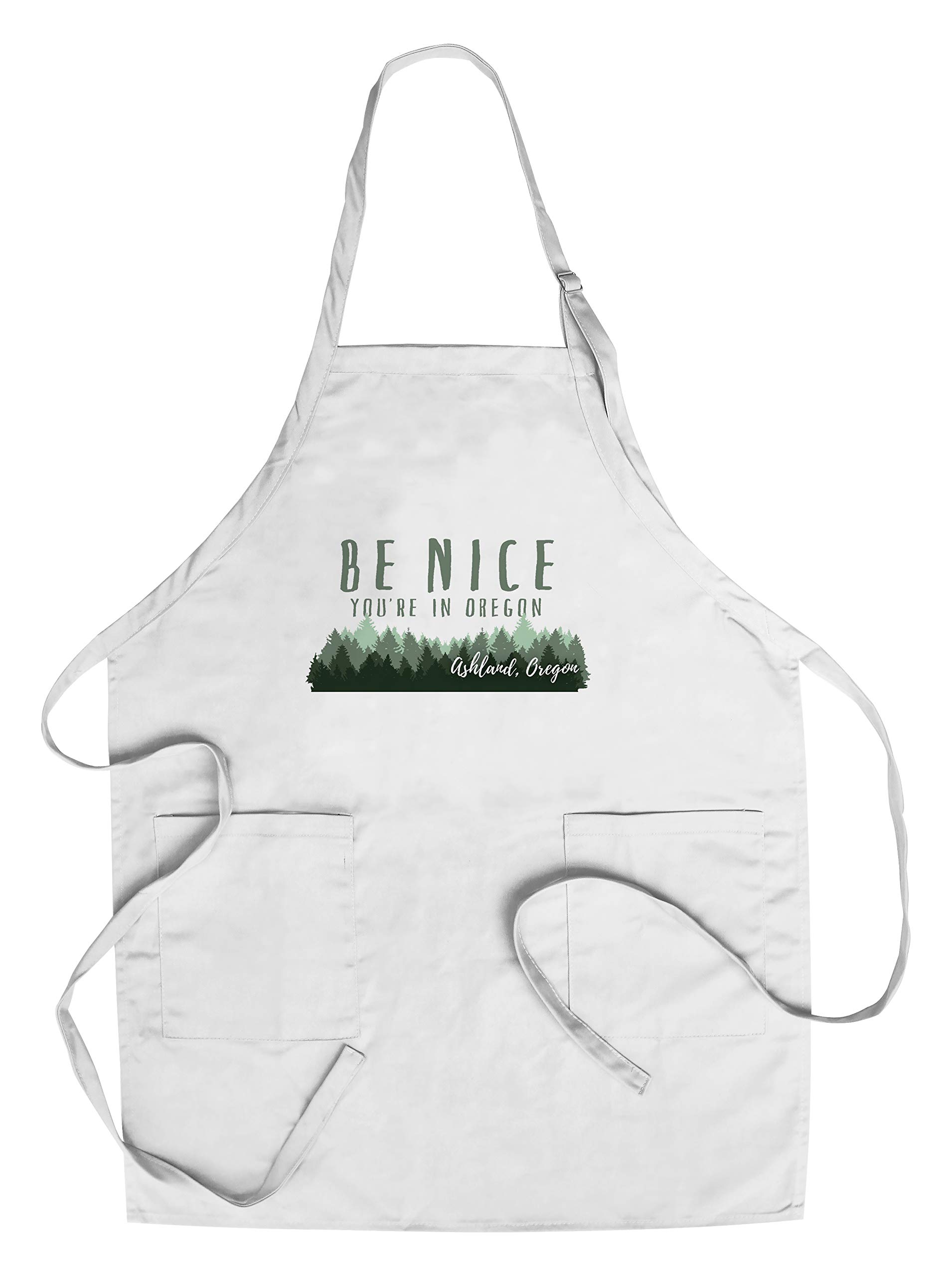 Ashland Oregon Cotton Canvas Apron - Unisex Kitchen Cooking Baking Grilling with Pockets - Perfect for Chefs, BBQ Enthusiasts & Home Bakers