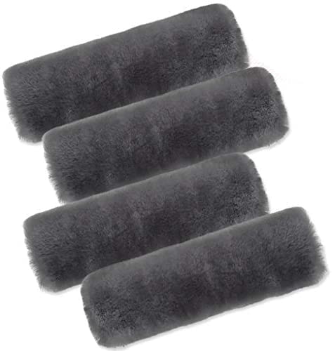 Zento Deals Soft 4-Pack Gray Seat Belt Shoulder Pads for Comfort & Safety - Car, Airplane, Bus Travel Accessories for Adults & Kids
