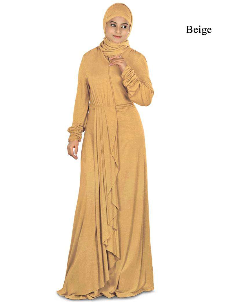 Elegant Iba Jersey Abaya - Modest Muslim Prayer Dress for Women - Perfect for Prayer, Mosque, and Special Occasions
