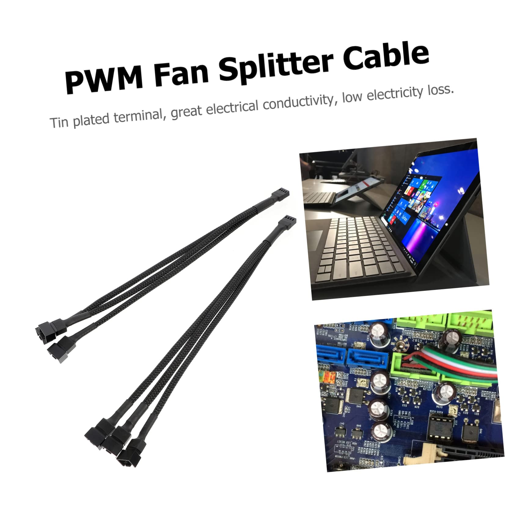 Jojofuny 3-Way PWM Fan Splitter - Cooling Fan Extension for PC Builds