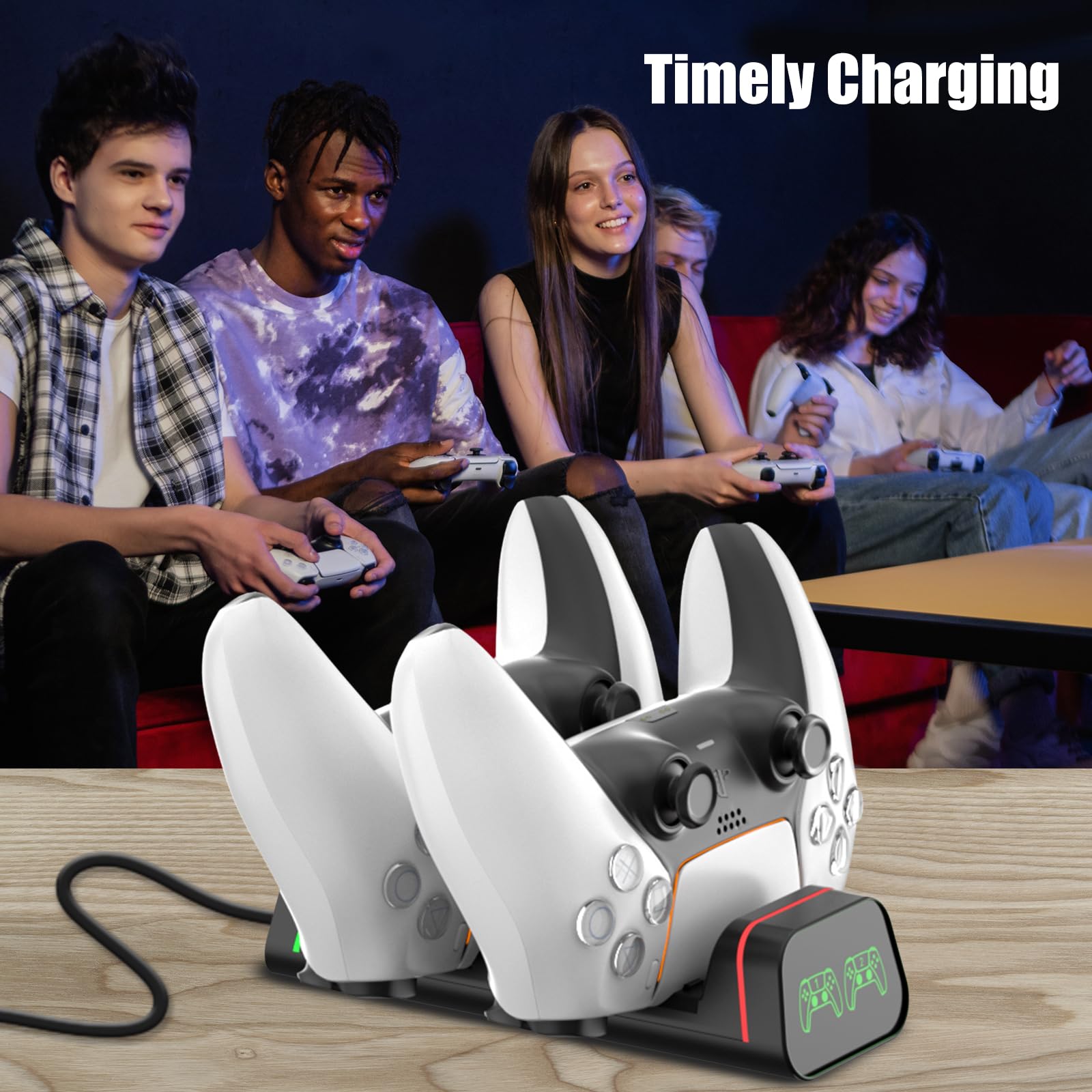 Switch Pro Controller Charger & Xbox Series S/X Charging Dock - Universal Gaming Controller Charging Station for PS5, Nintendo Switch Pro & Google Controllers (Not for Power A) - Perfect for Multi-Console Gamers & Gaming Setups