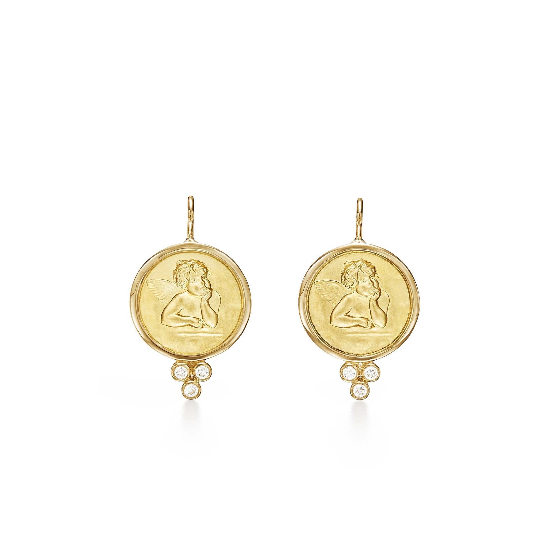 Temple St. Clair Angel Earrings - 18K Gold Plated Winged Angel Stud Earrings for Women, Elegant Religious Jewelry Gift for Christmas, Baptism & Special Occasions | Perfect for Church, Weddings & Everyday Wear