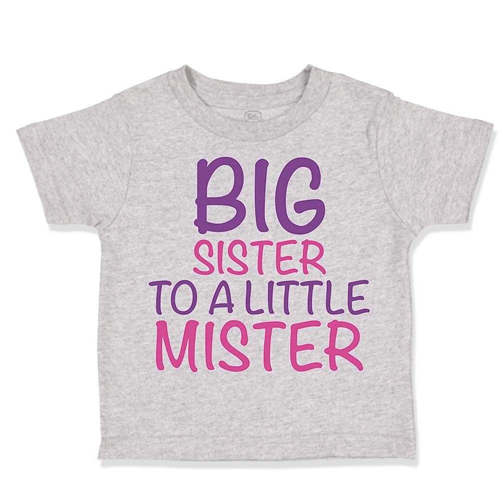 Best Sister Baby Funny Tee - Cotton Toddler T-Shirt for Big Sister to Little Mister - Boy & Girl Clothes in Oxford Gray (18 Months) - Perfect for Sibling Photos, Family Outings & Birthday Gifts