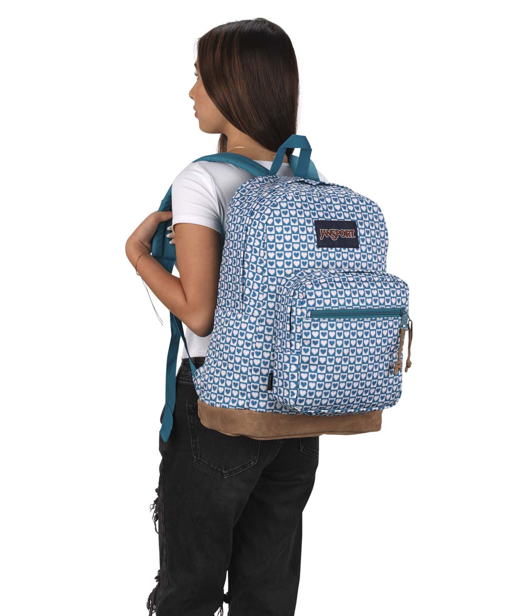 JanSport Right Pack Backpack - Hyped Hearts Green | Durable School & College Backpack for Students | Perfect for Everyday Use, Travel & Outdoor Adventures