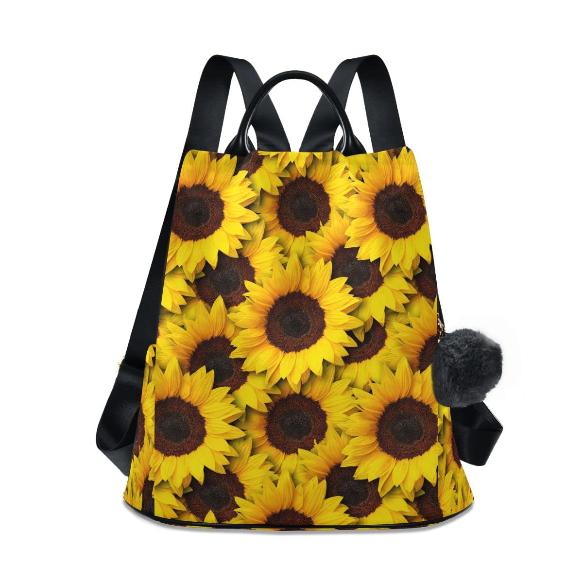 Stylish Glaphy Floral Sunflower Poppy Women's Anti-Theft Backpack Purse - Fashionable Shoulder Bag for Work, Travel & Daily Use