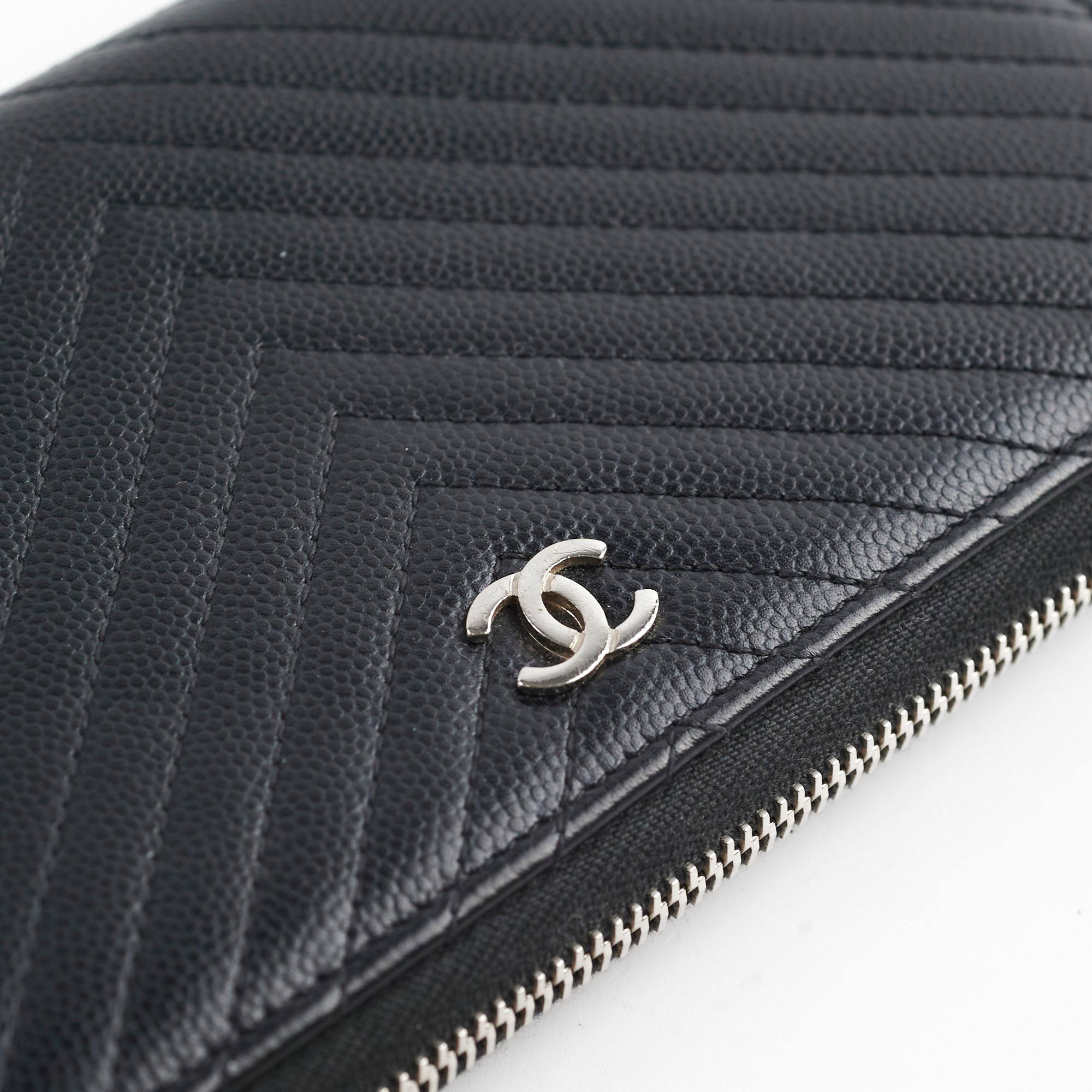 Chanel Caviar Leather Chevron Long Zippy Wallet Black - Luxury Designer Wallet for Women, Perfect for Everyday Use & Special Occasions