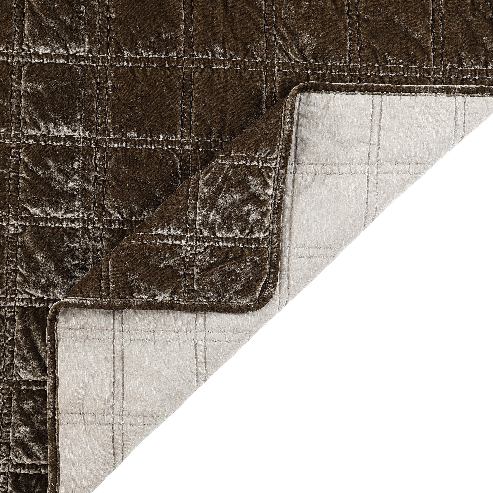 Luxury Stella Faux Silk Velvet Double Box Stitch Quilt Set - Queen Size Bedding with Decorative Stitching - Perfect for Master Bedroom, Guest Room & Cozy Winter Nights