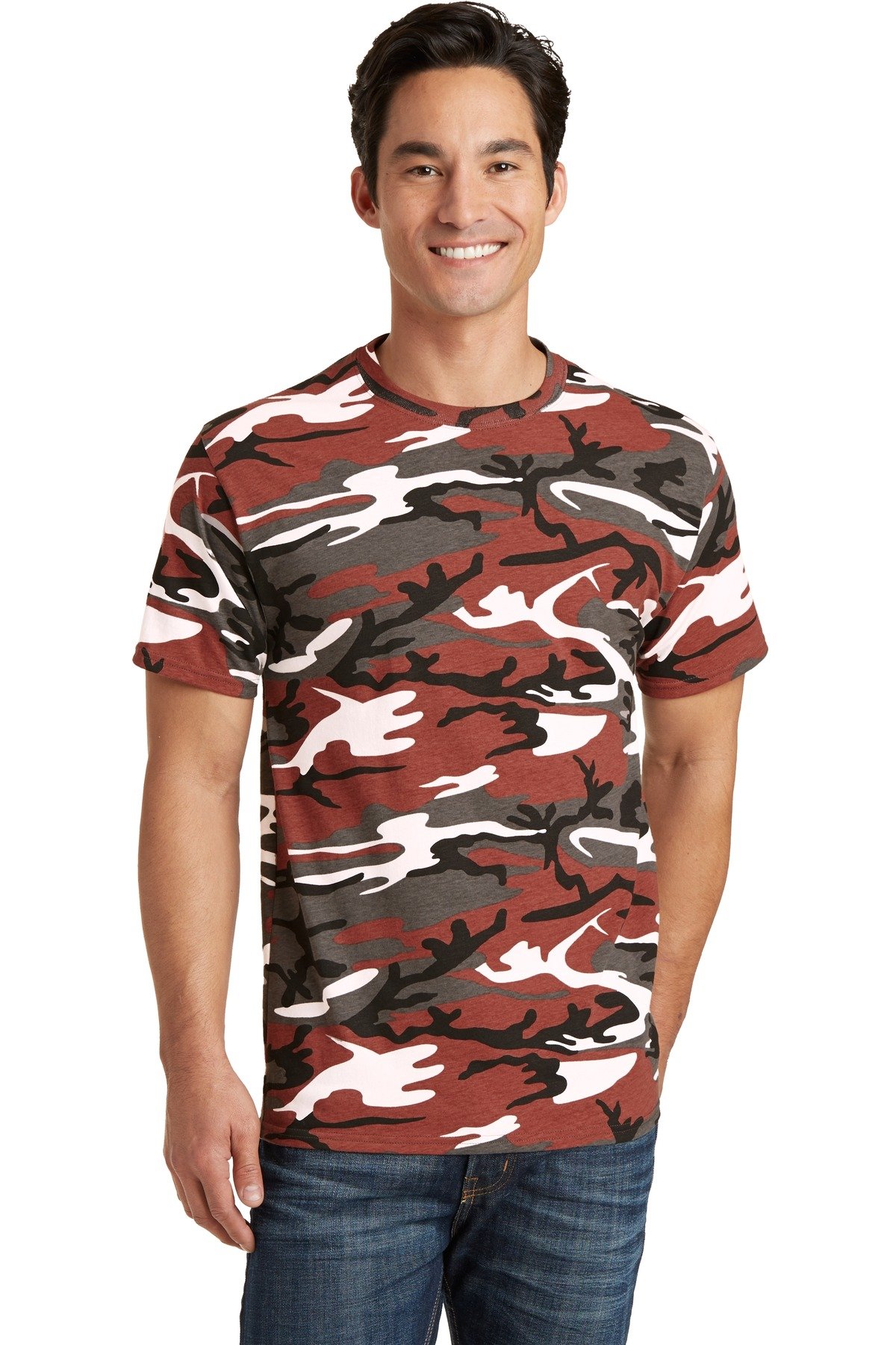 Port & Company® 5.4-oz 100% Cotton Camouflage T-Shirt for Men - Soft Breathable Casual Tee for Outdoor Activities, Hunting, and Everyday Wear
