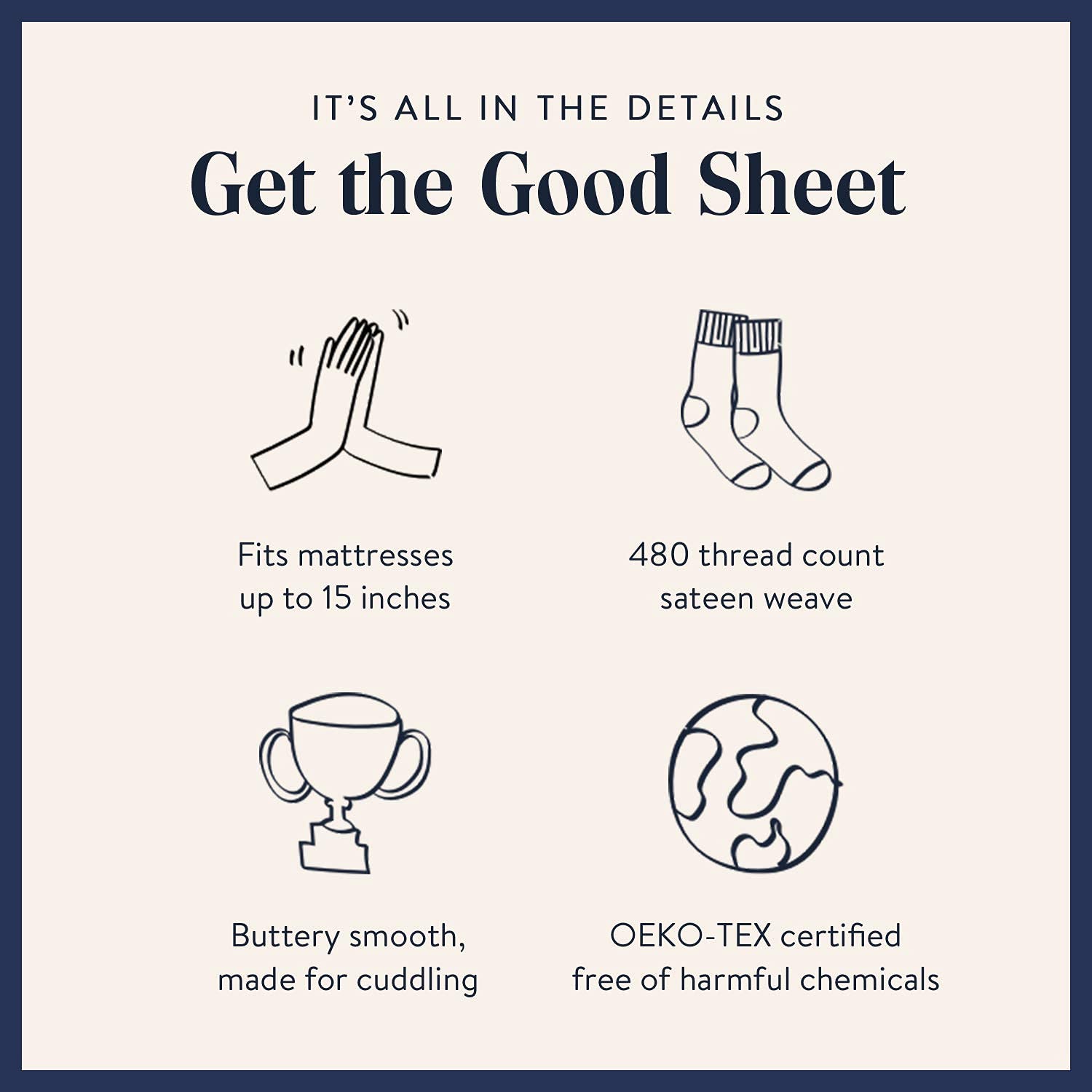 Brooklinen Luxury Sateen 4-Piece Twin Sheet Set - 100% Cotton Sateen Bedding - 1 Fitted Sheet, 1 Flat Sheet, 2 Pillowcases - Ultra Soft & Breathable - Perfect for Master Bedroom, Guest Room or Dorm