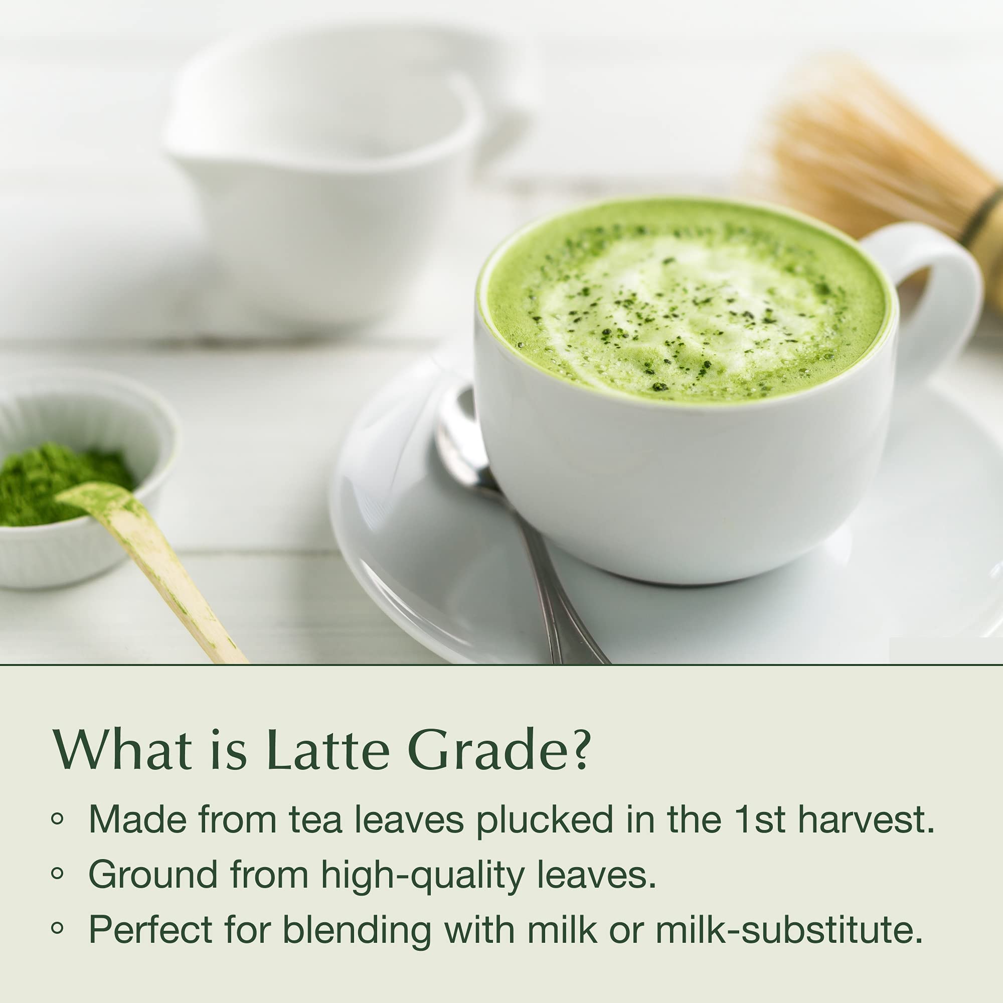 Encha Latte Grade Matcha - First Harvest Organic Unsweetened Green Tea Powder from Uji, Japan (500g / 1lb) | Premium Ceremonial Grade for Lattes, Smoothies, Baking & Tea | Rich in Antioxidants, Caffeine & L-Theanine | Energy Boost & Relaxation