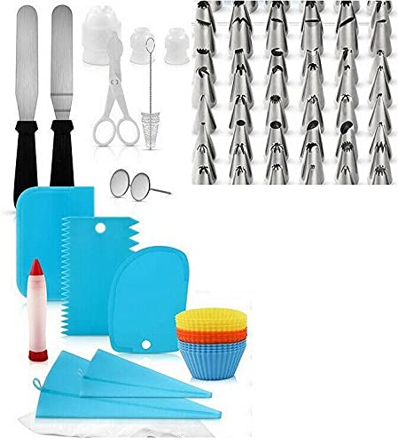 Europder 106Pcs Cake Decorating Kit - Professional Icing Piping Bags, Nozzles & Tips for Cupcakes, Cakes, Cookies | Baking Supplies & Kitchen Tools for Home Bakers | Perfect for Birthday Parties, Wedding Cakes & Holiday Desserts
