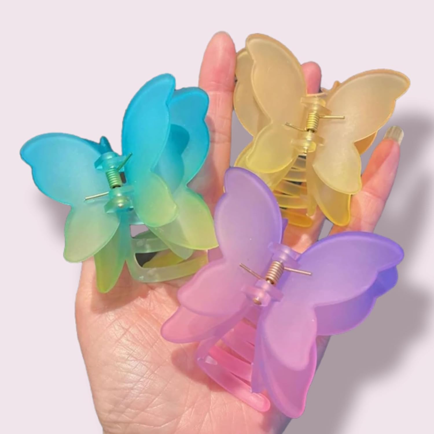 Skvilla Hair Claw Clips for Women - 3 Pack Strong Hold Matte Hair Clips for Thick Hair, Fashion Hair Styling Accessories for Girls - Perfect for Workouts, Office & Everyday Hairstyles