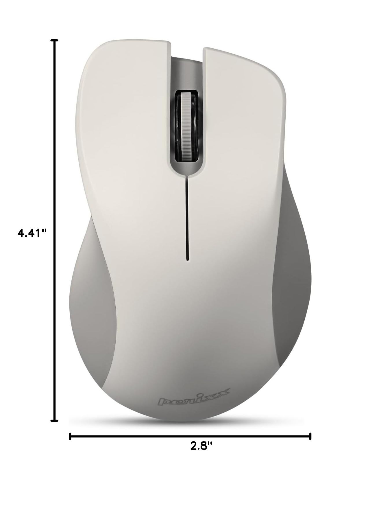 Perixx PERIMICE-621M Wireless Silent Mouse - Ergonomic Design, 2.4GHz USB Receiver for PC & Laptop - Beige - Perfect for Office, Home & Quiet Workspaces