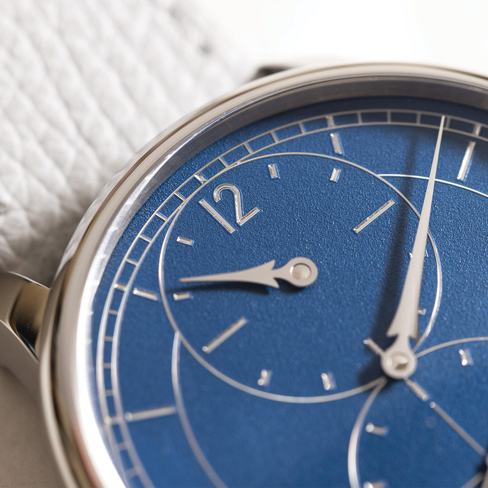 Blue Engraved Regulator Watch 39mm - Genuine Leather Strap | Perfect for Business Meetings & Formal Occasions