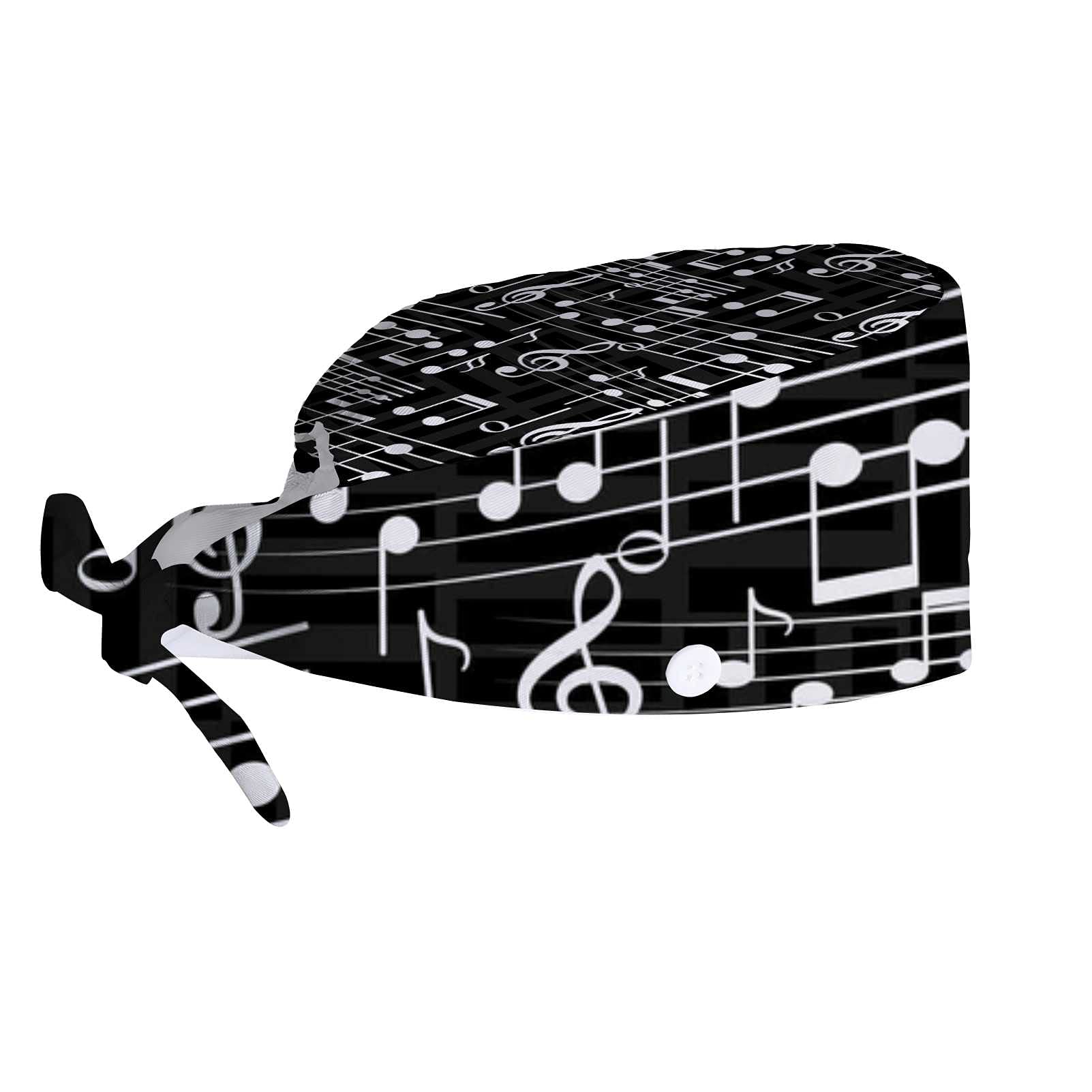 Vantaso Adjustable Work Cap with Button Sweatband - Abstract Music Note Design Unisex Skull Cap for Men & Women - Perfect for Construction, Outdoor Work and Casual Wear