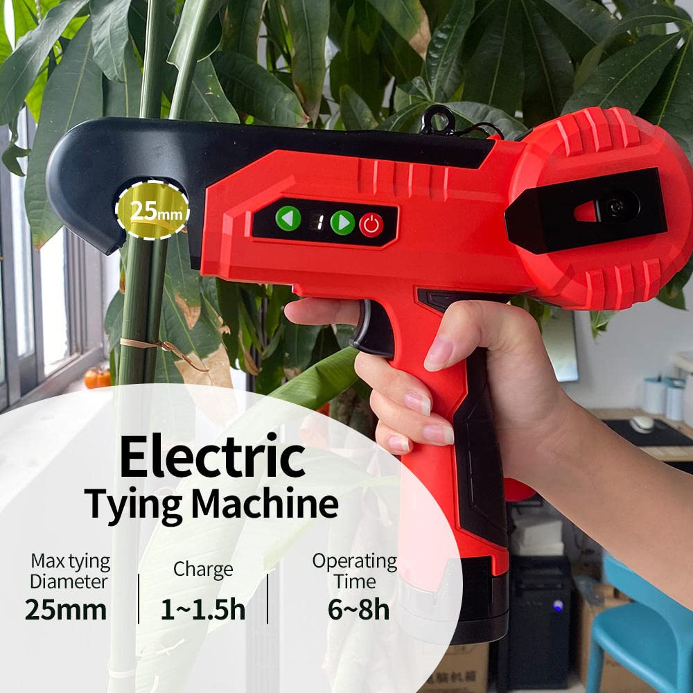 Electric Plant Tying Machine - Fully Automatic Commercial Tomato & Cucumber Vine Tying Tool for Grapes, Flowers, Fruits and Vegetables | Perfect for Greenhouse, Vineyard and Home Garden Use