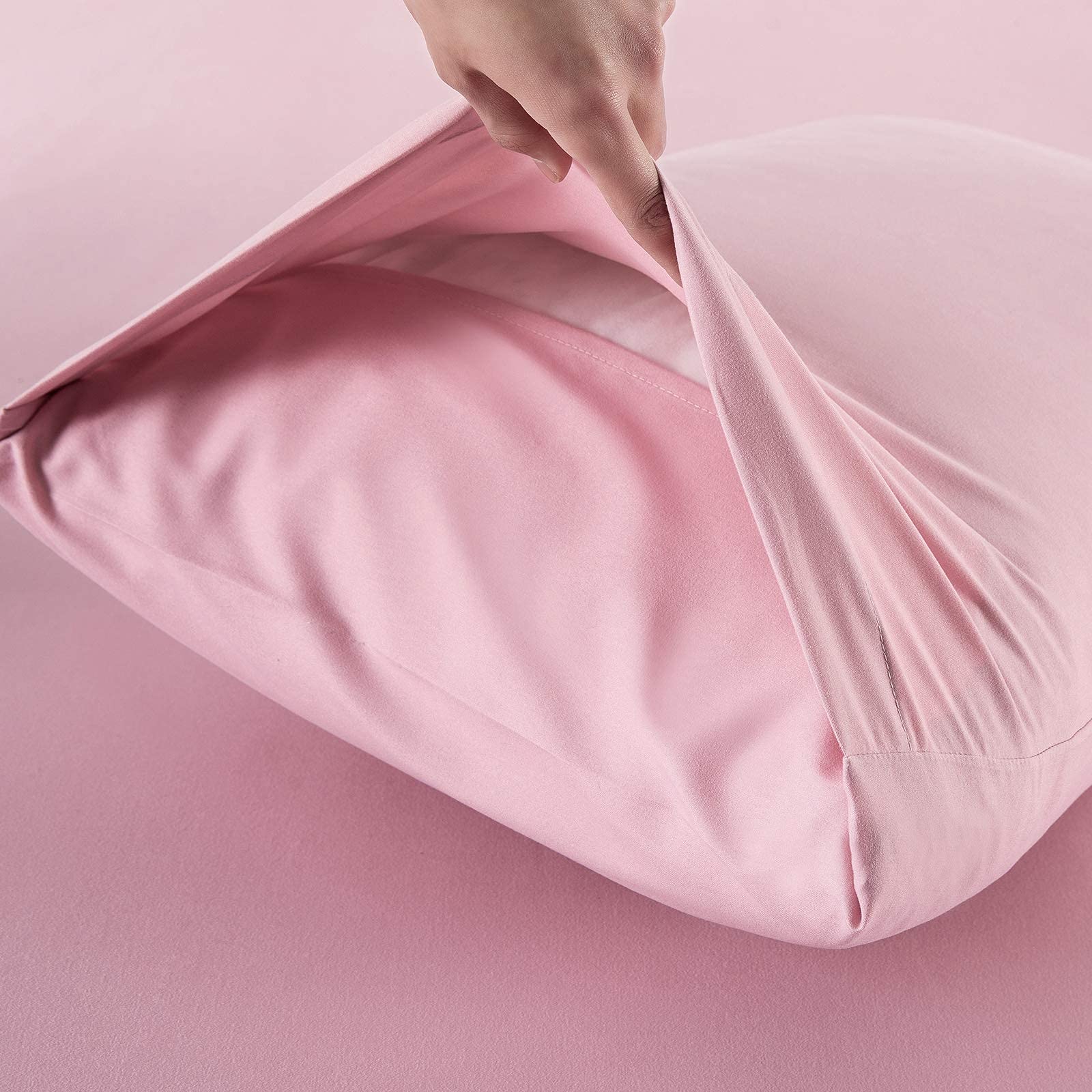 SiinvdaBZX 2 Pack 20x54 Inch Body Pillow Covers - Soft 100% Brushed Microfiber Pillowcases with Envelope Closure (Pink) - Perfect for Anime, Maternity, and Home Decor Use