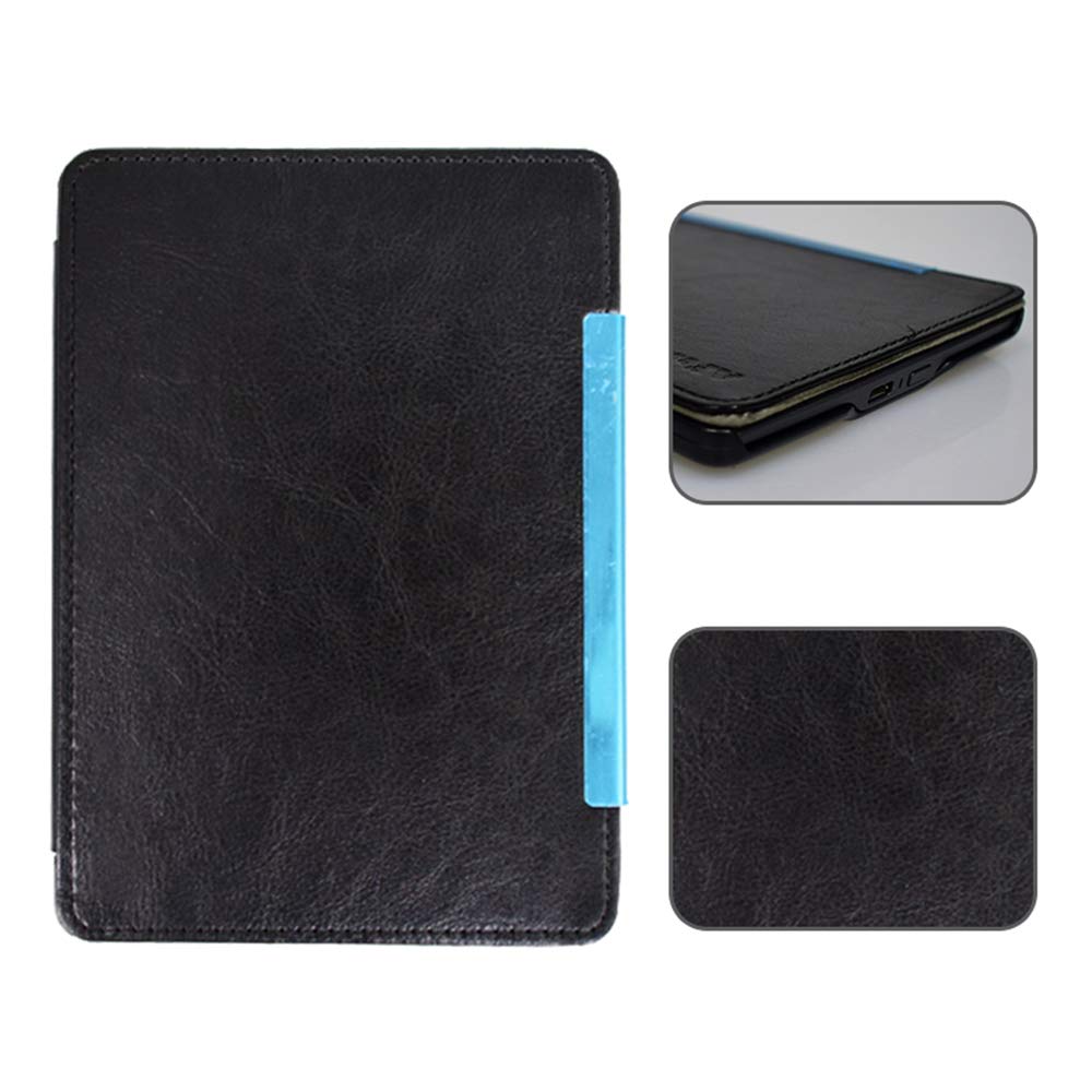 Premium Synthetic Leather Folio Cover for Kindle Basic 4 & Kindle 5 (Model D01100) - Slim Protective Case with Auto Wake/Sleep - Perfect for Reading, Travel & Daily Use (Black)