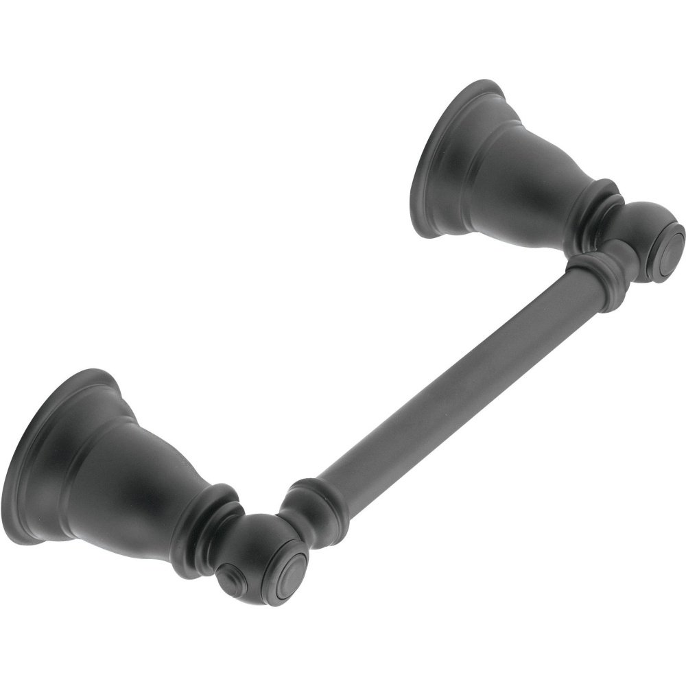 Moen YB5408WR Kingsley Double Post Pivoting Toilet Paper Holder - Wrought Iron Bathroom Accessory for Modern & Traditional Homes