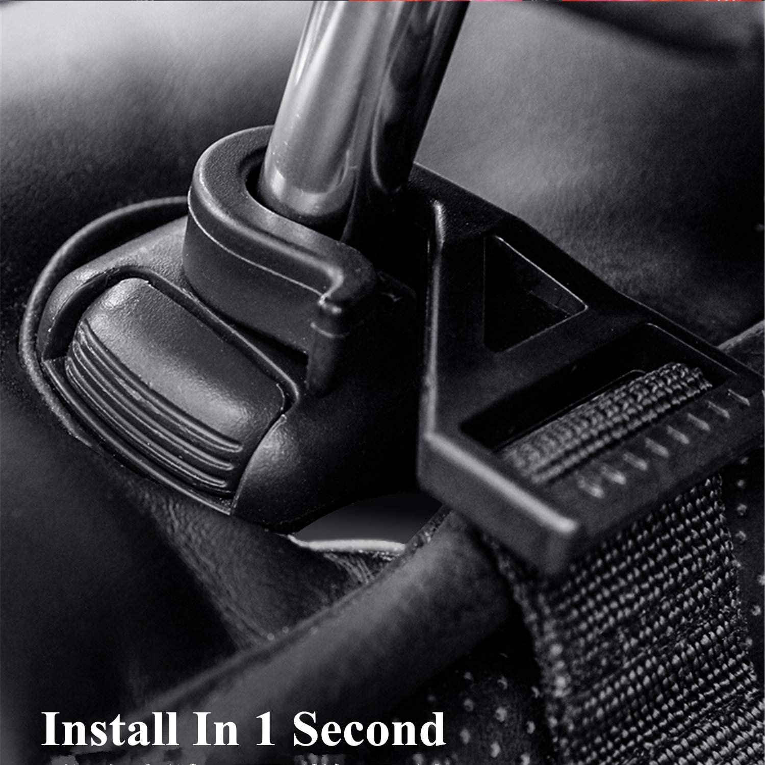 YOCTM Car Hooks Back Seat Headrest Hanger - 2 Pack Black Interior Accessories for Jeep Wrangler JL TJ JK JLU (2007-2024 Models) | Perfect for Sports, Sahara, Freedom & Rubicon | Organize Groceries, Purses & Shopping Bags