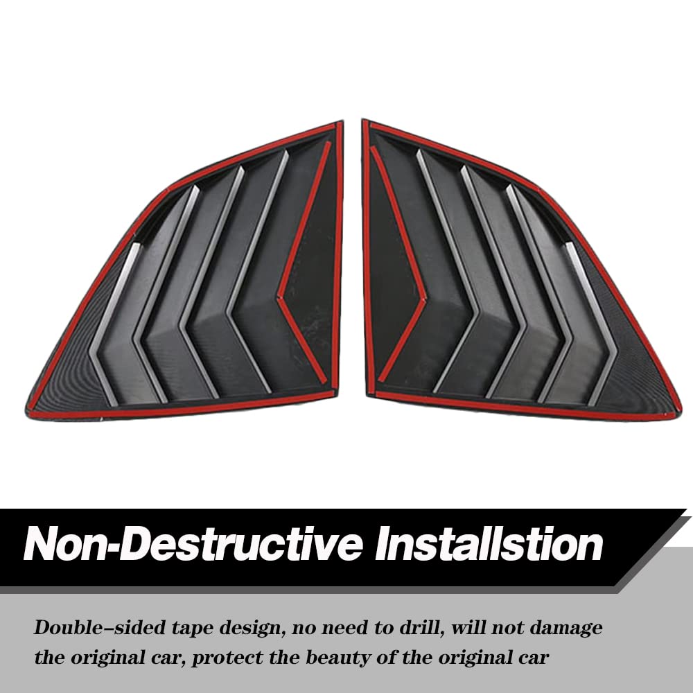 2PCS ABS Racing Style Rear Side Window Louvers Air Vent Scoop Shades Panel Cover - Carbon Fiber Auto Exterior Decoration Trim Accessories for Honda CRV 2023 2024 2025 - Enhances Style & Aerodynamics for Street & Track Performance