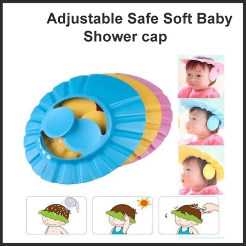 Adjustable Baby Shower Cap - Soft & Safe Bathing Hat for Infants & Toddlers - One Click Shopping - Perfect for Bath Time, Hair Washing & Water Protection