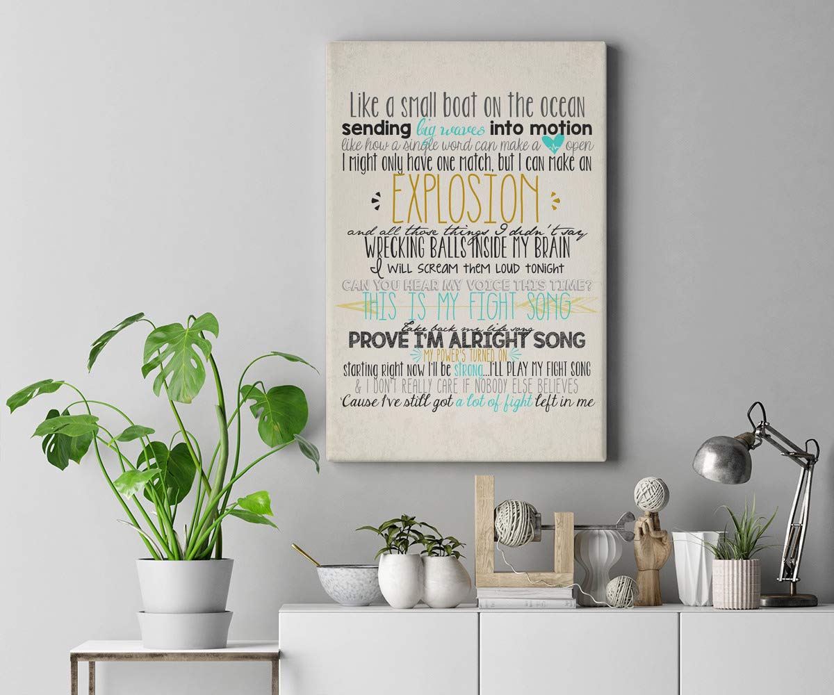 Fight Song Lyrics Canvas Print - 16x24