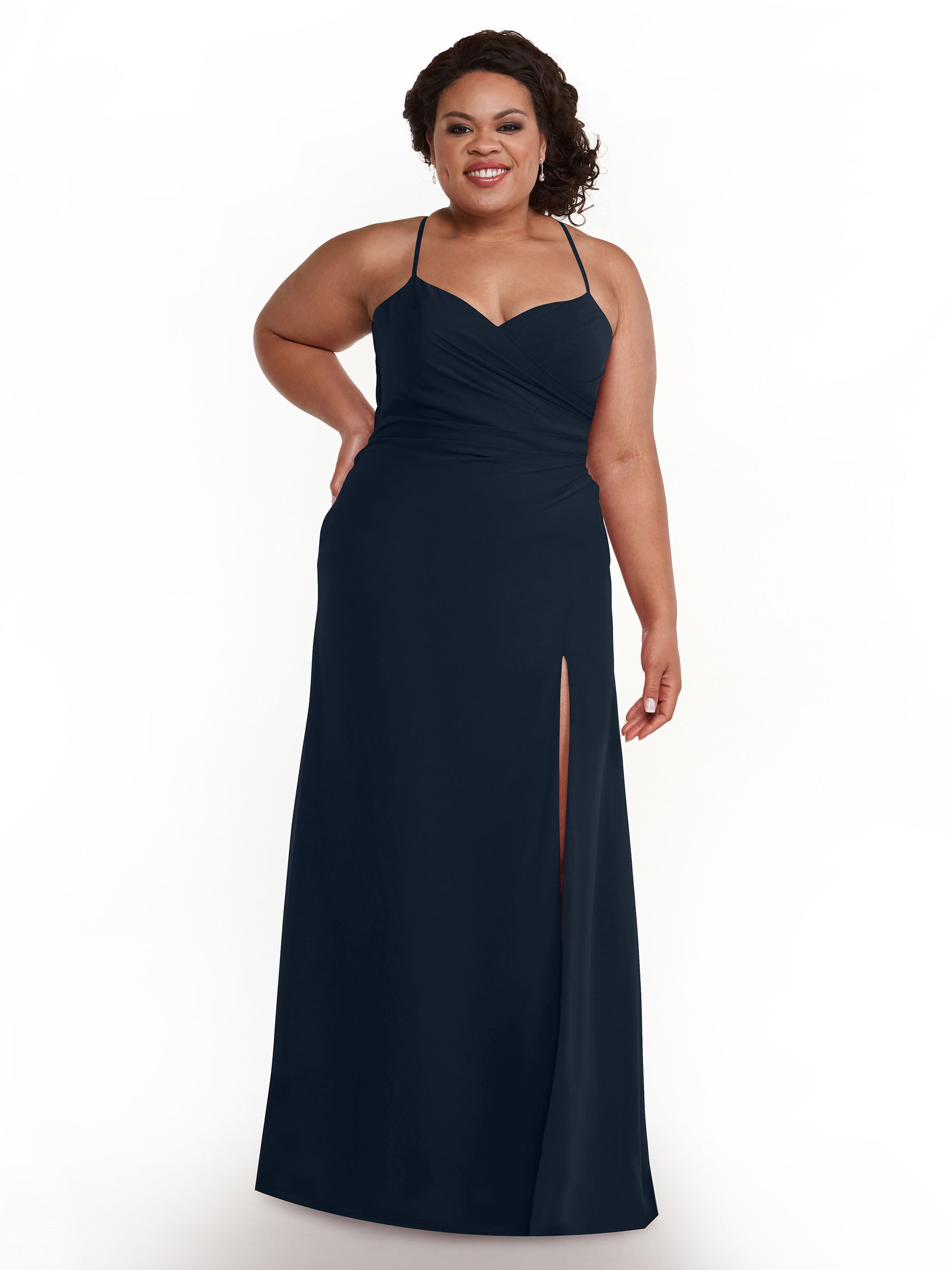 Elegant A-Line Chiffon Bridesmaid Dress with High Slit - Perfect for Weddings, Formal Events & Special Occasions